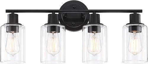 Miniatura 24 de Lámpara de Tocador de Baño de 3 Luces Sobre Espejo - Lámpara de Pared Estilo Granja para Tocador de Baño, Aplique de Pared Estilo Granero Rústico