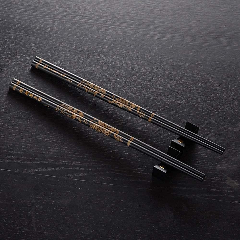 Baguettes, Baguettes Chinoises réutilisables Chopsticks-Ebony Chopsticks, Vaisselle Asiatique de Haute qualité, Portable, Anti-Calcule, en Bois Pur, ménage, emballages Cadeaux