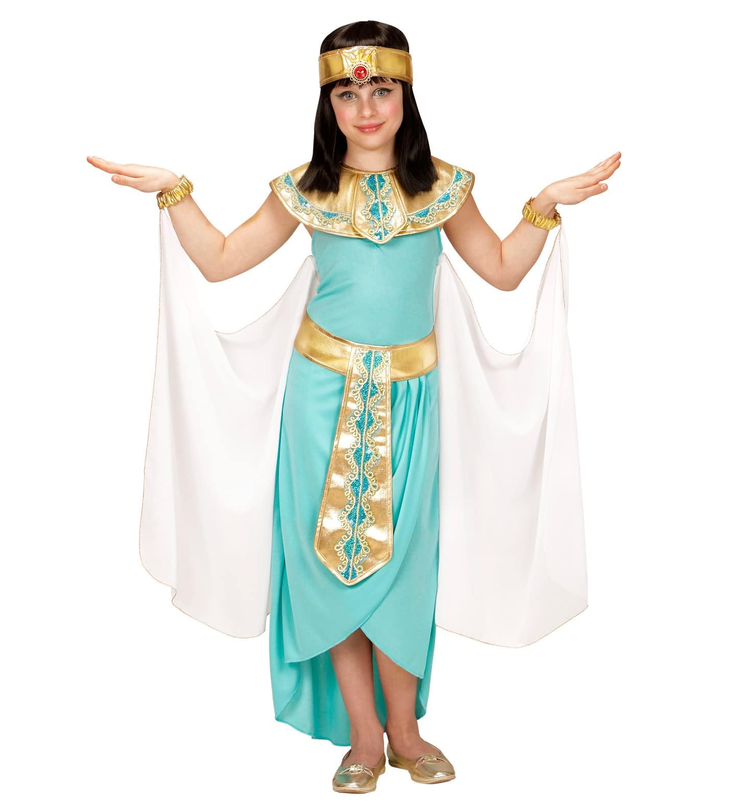 W WIDMANN 49439 Children's Egyptian Queen Costume, Girls, Multi-Colour, 164 cm