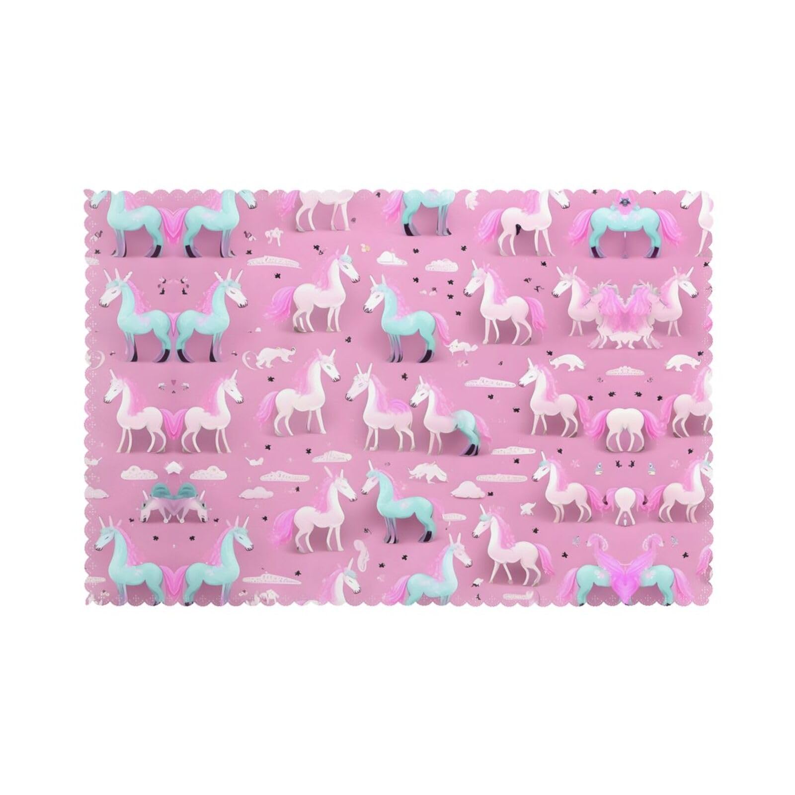 Many Unicorns Christmas Placemats Set of 6,Washable Table Mats