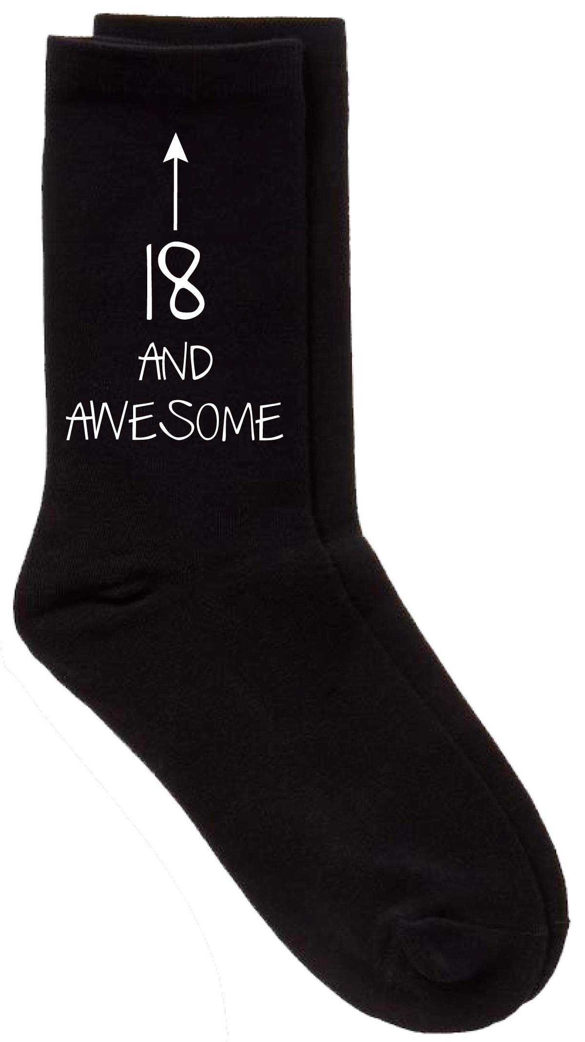 60 Second Makeover Limited 18 and Awesome Black Calf Mens Funny Socks Birthday Socks 18th Birthday Gifts For Boys Presents For 18 Year Old Boys Novelty Present One Size
