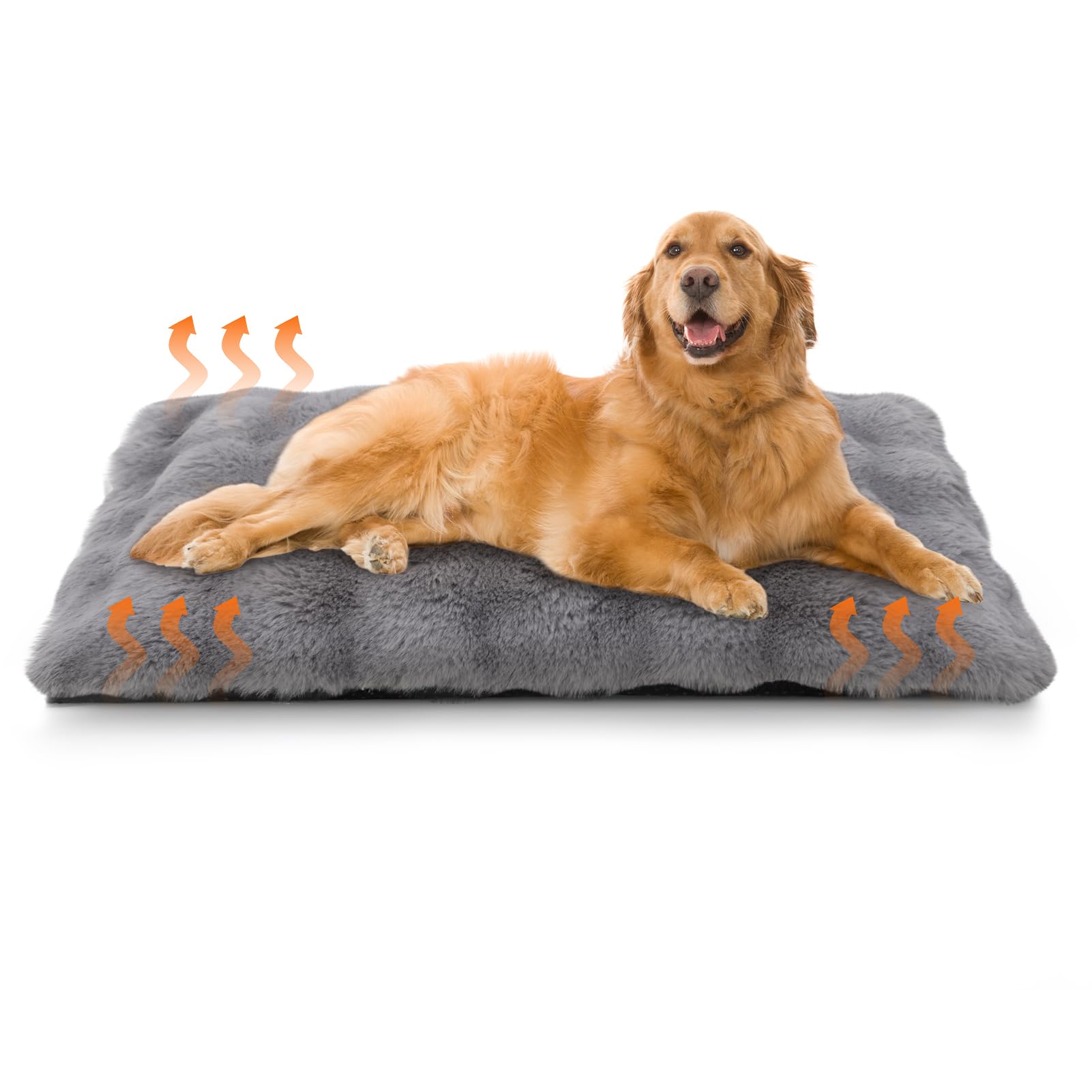 Wdmiya Selbstheizende Haustierdecke 90x60cm, Decke für Katzen & Hunde, Katzendecken Hundedecken Geräuschlos, Washbar Flauschig Selbstwärmende Thermodecke ohne Strom Kabel, Auto Haustier Decke(Grau, L)