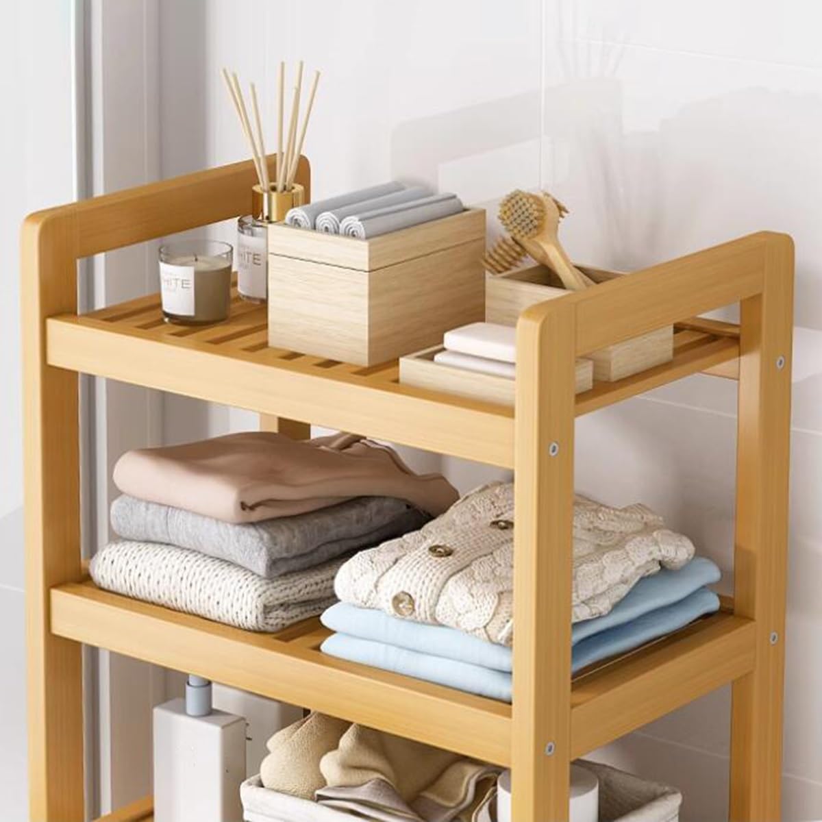 VASAGLE Meuble de Salle de Bain, Panier à Linge, Placard de Rangement, avec 2 Tiroirs et 2