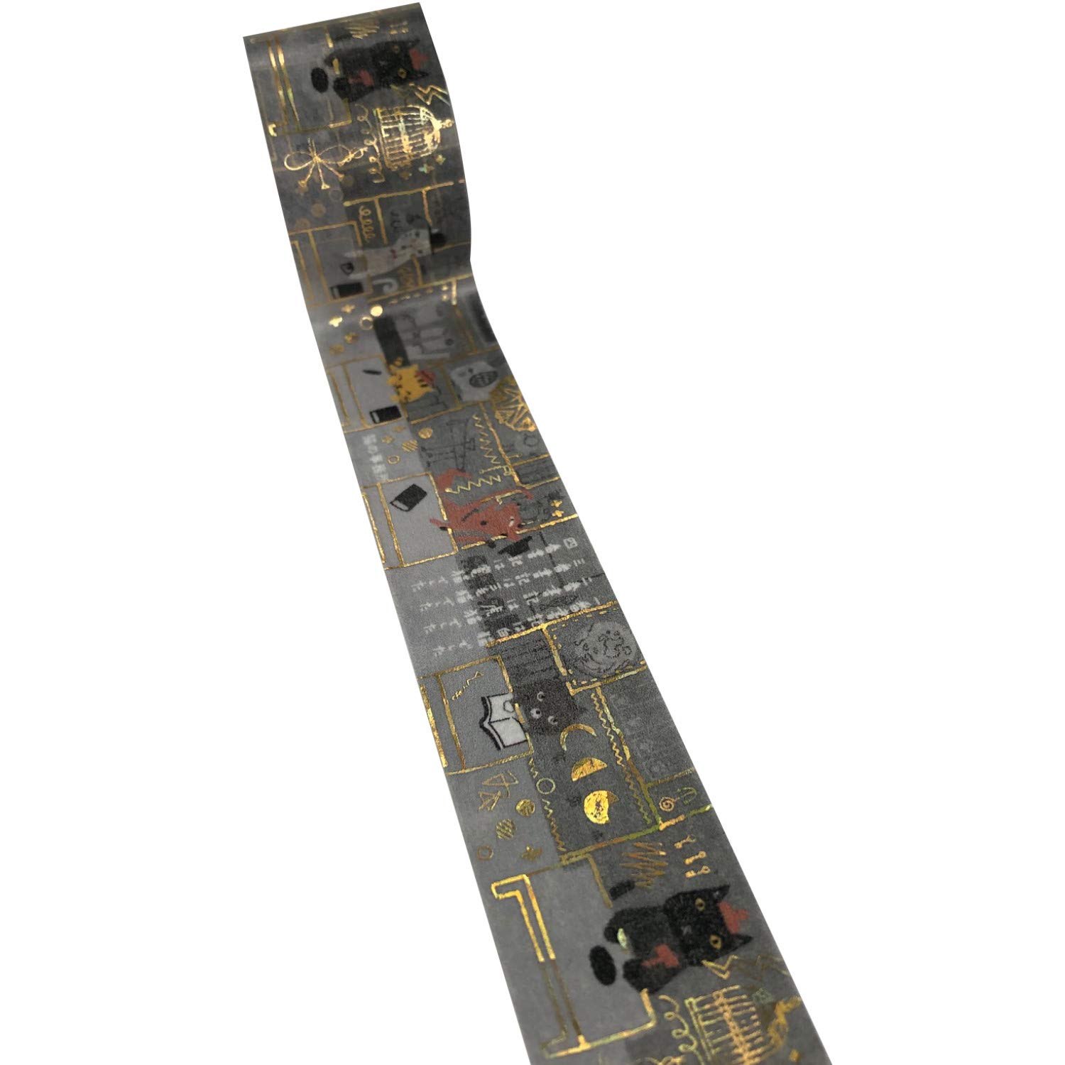 Shirodou ks-dt-50018 Masking Tape, Kirapika Shinzi Katoh Kenji Miyazawa Gentokan Cat Office