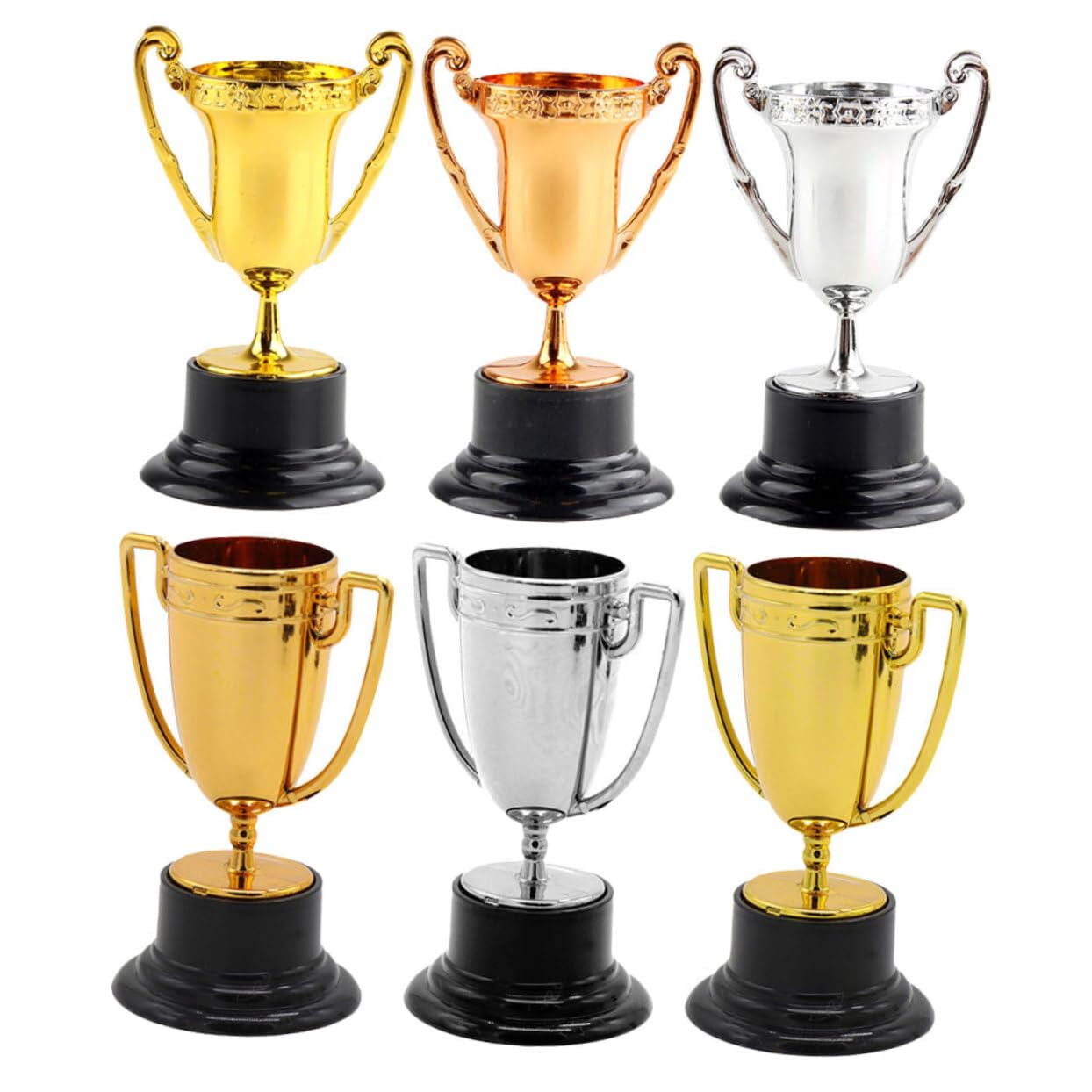NAMOARLY Plastic Reward Trophies for Children 6pcs Mini Trophies for School Competitions Decor
