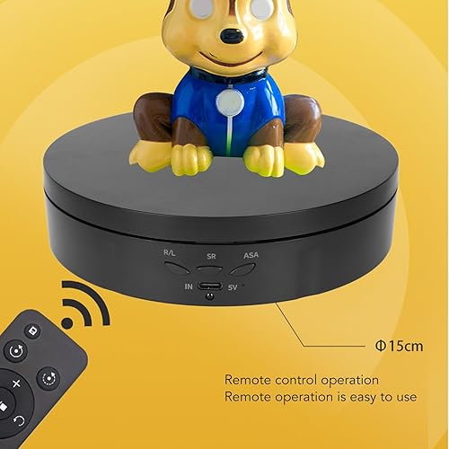 Miniatura 3 de ViaGasaFamido Tocadiscos eléctricos automáticos, soporte de exhibición giratorio con control remoto, carga grande, 360 grados para modelo 3D para