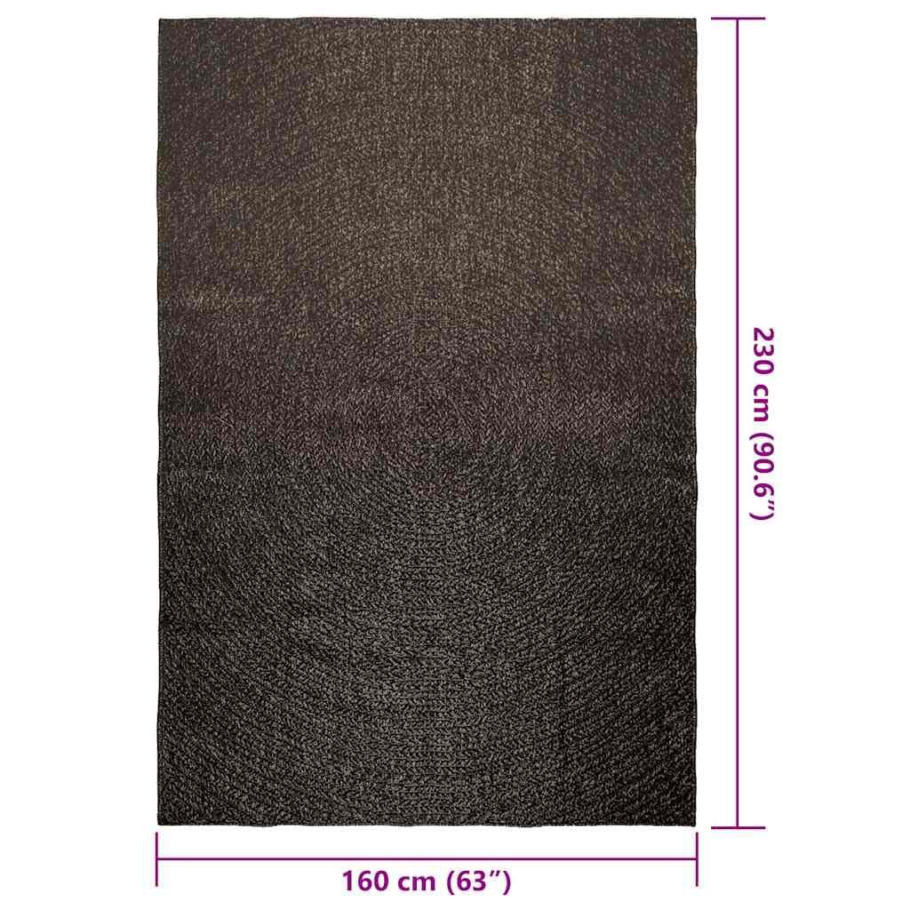 Tapis ZIZUR - 160 x 230 cm - Anthracite - Tapis d'extérieur robuste aspect jute pour terrasse, balcon et salon - Revêtement de sol facile d'entretien en polypropylène
