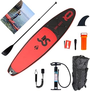 Inflatable Stand Up Paddle Board 11'x32''x6'' SUP Board Includes Pump, Adjustable Paddle, Backpack, Safty Foot Rope, Repairing Kits, Big Fins