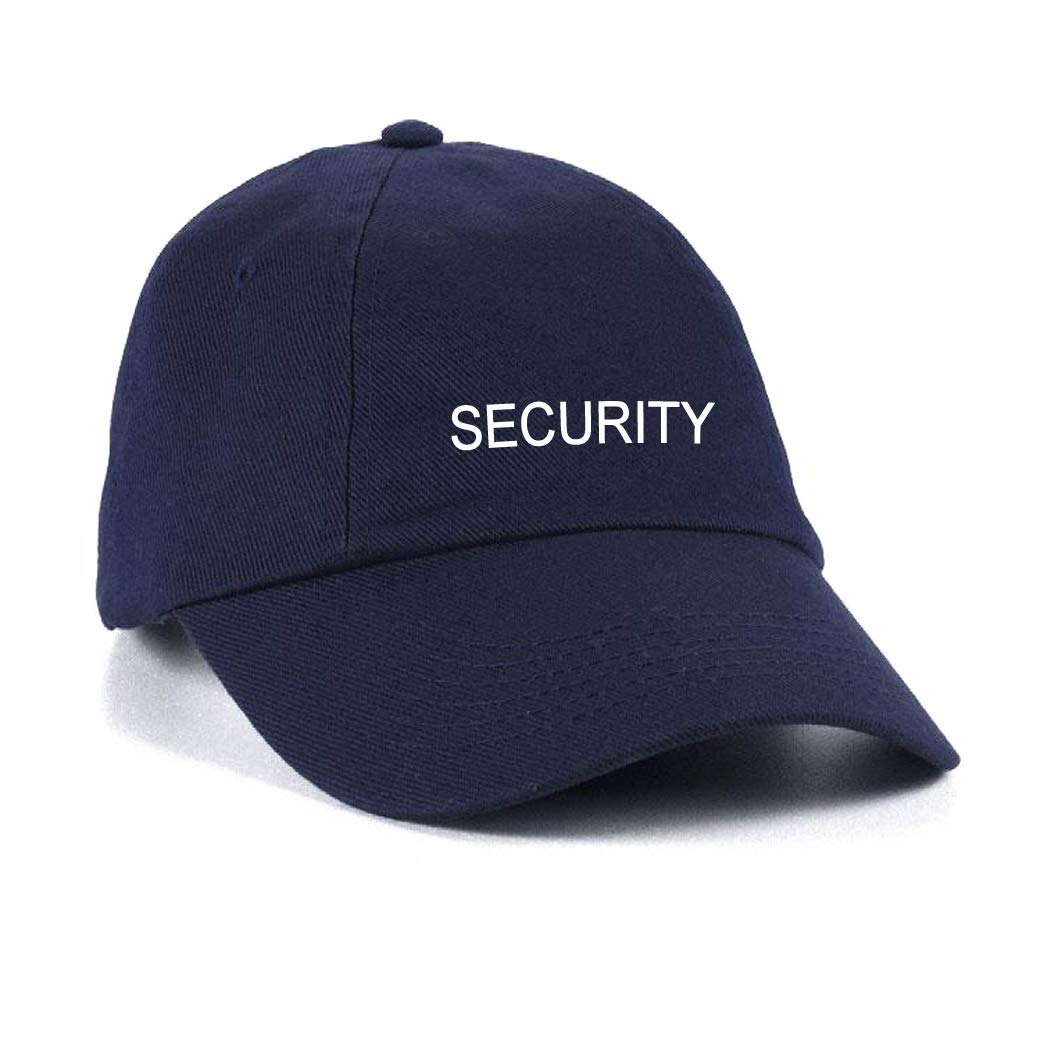 Workwear World Unisex Navy/White Embroidery Essential Security Embroidered Doorman Low Profile Baseball Cap ()