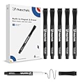 Dry Erase Markers Ultra Fine Tip Magnetic Black with Eraser, 0.7mm Extra Fine Point Thin Dry Erase Markers for Planning Whiteboard, Calendar Boards, 6 Count, Low Odor
