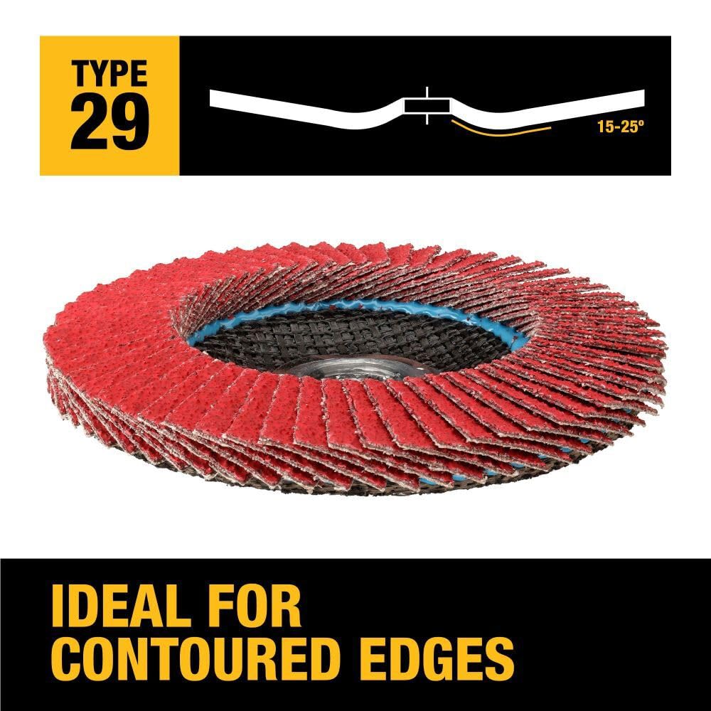 DEWALT DWA8280H 40G T29 XP Ceramic Flap Disc, 4-1/2" x 5/8", Multi - Image 3
