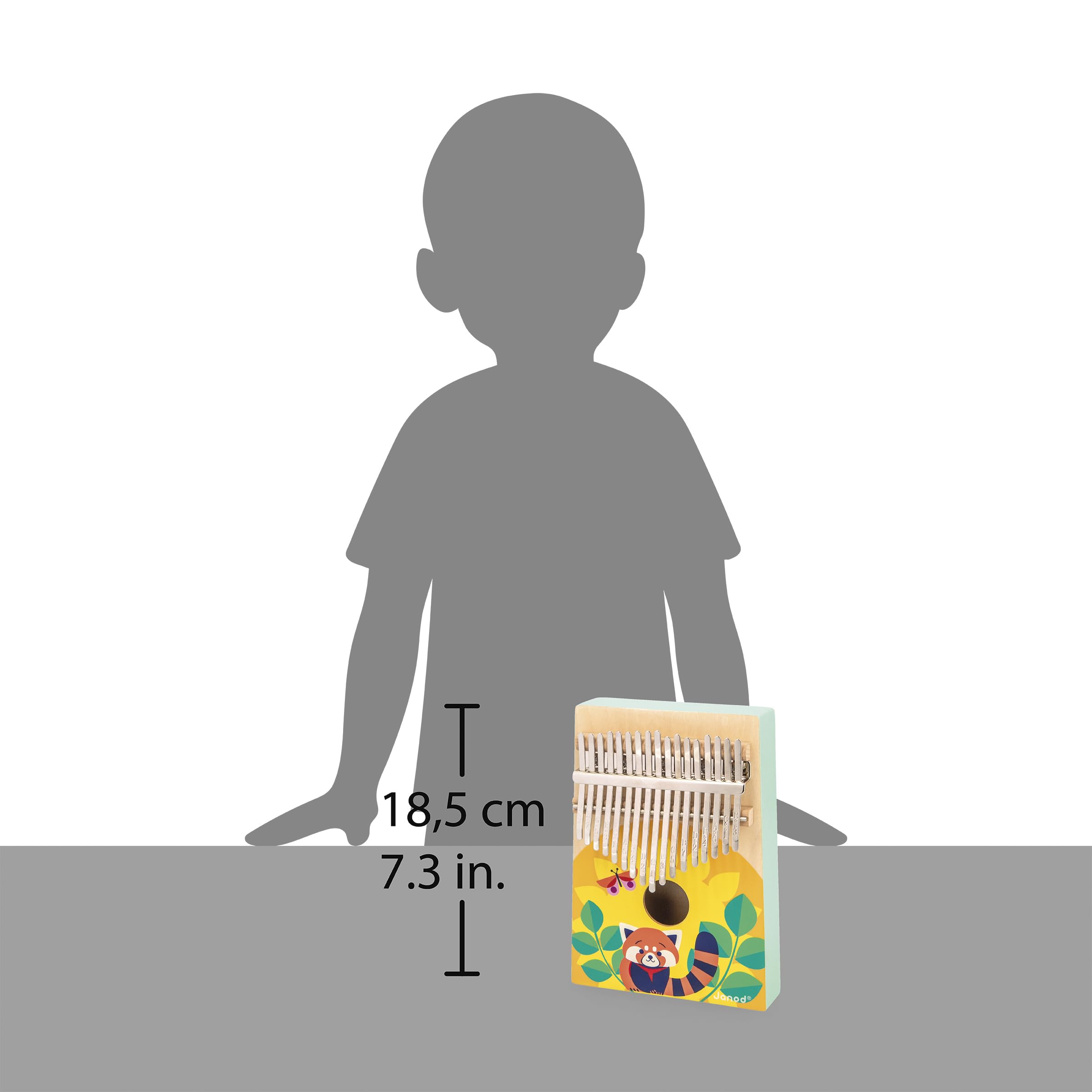 Janod - Wooden Kalimba - Musical Imitation Toy - 17 Metal Keys - Children's Kalimba With Soft Sounds - From 3 Years, J07659 - Image 4