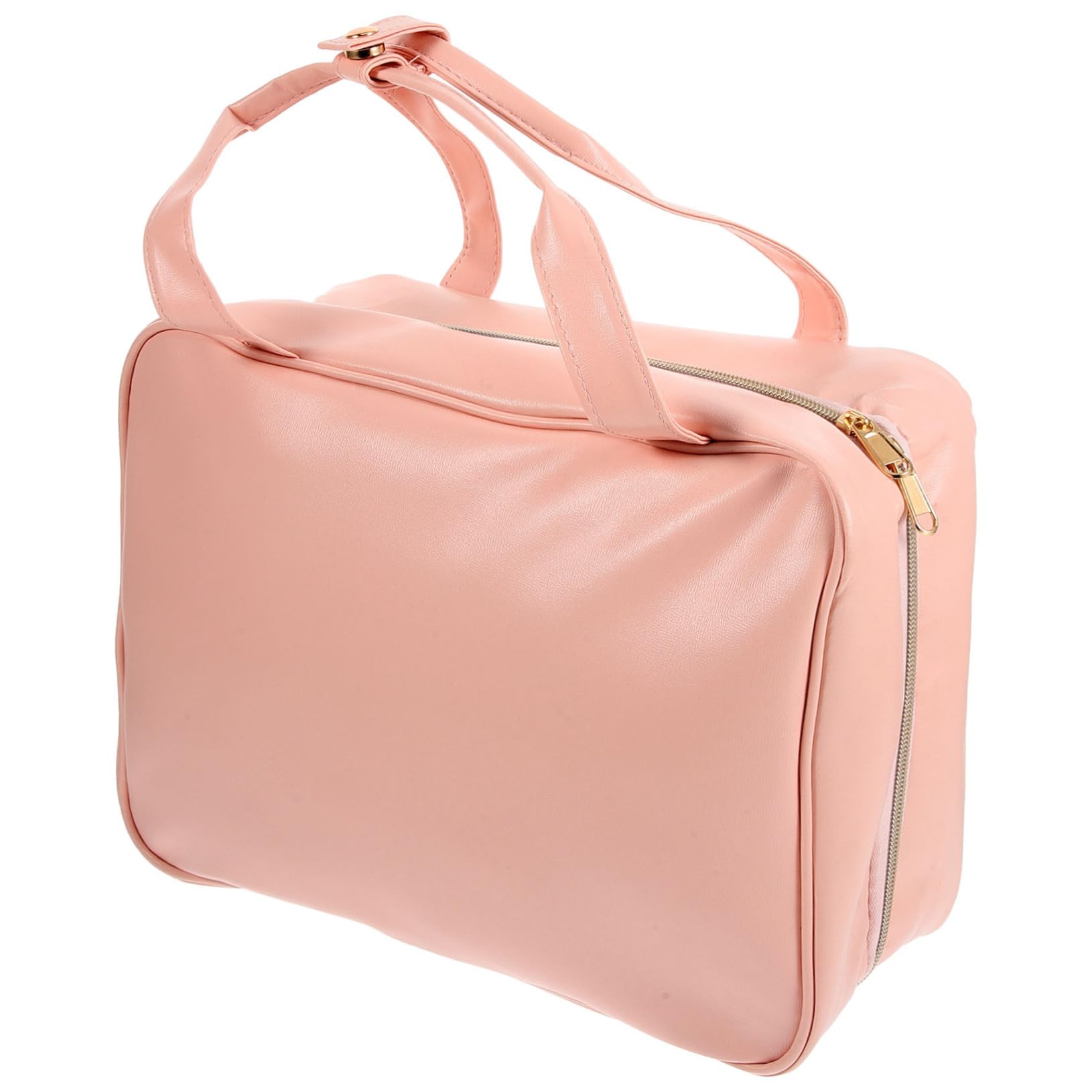 Hängende Kulturtasche aus Pu Leder, Rosa, Große Kapazität | Mehrere Fächer und Taschen, Tragbar mit Griff, für Reise und Outdoor Einsatz
