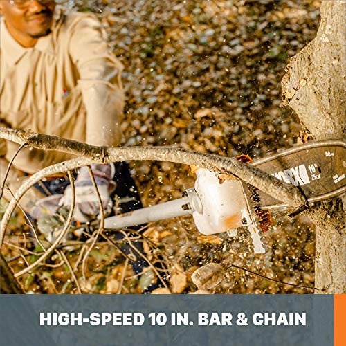 Image of WORX Driveshare 10 inch Pole Saw Attachment, WA0222 | Compatible with WORX WG186 & Split-Shaft Design Trimmers from Other Brands