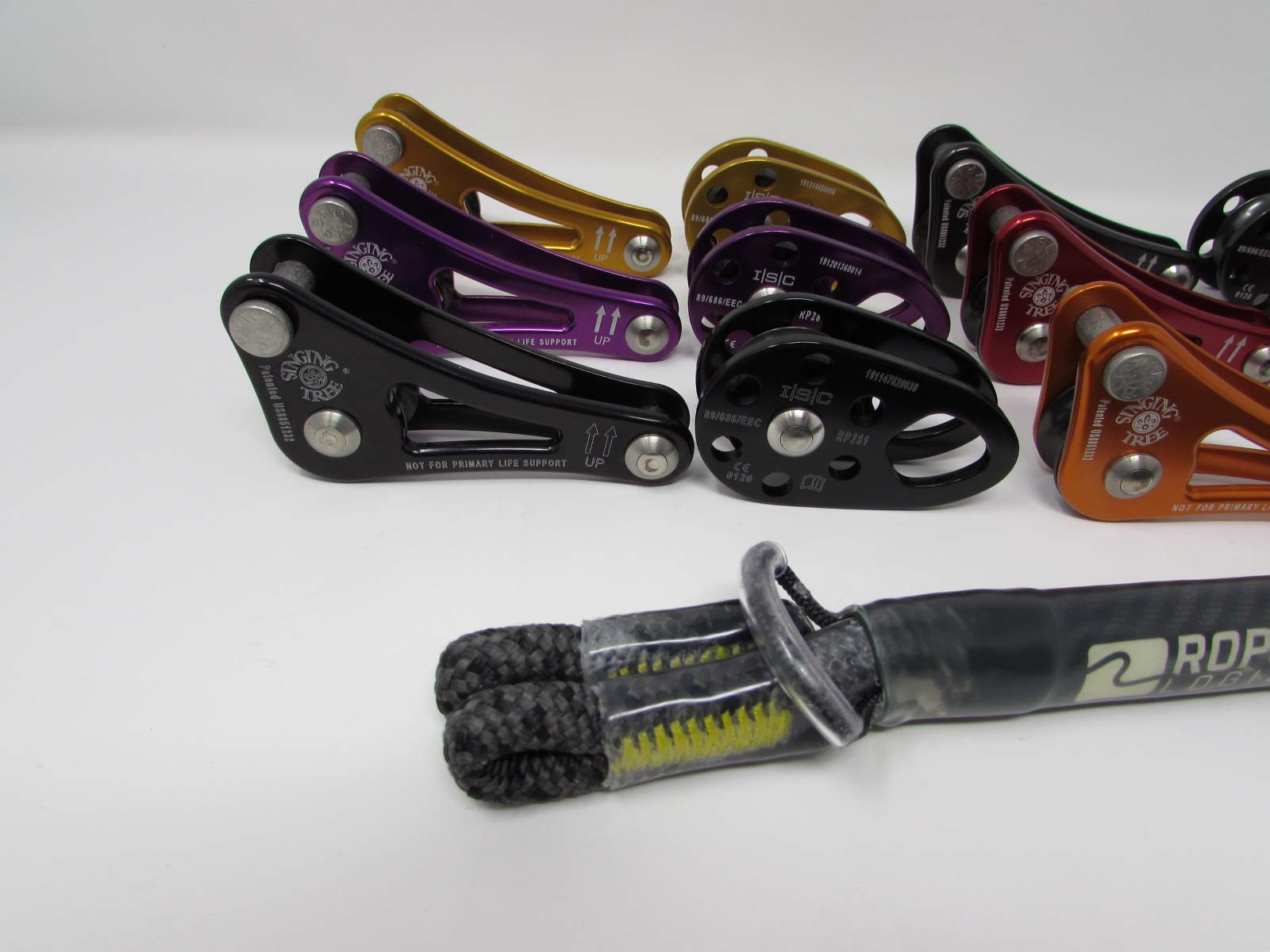 R&L SUPPLY ISC SINGING TREE ROPE WRENCH, PULLEY,& FIX TETHER DOUBLE EYE ARBORIST (GRAY)