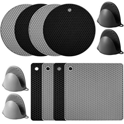 Remagr 12 Pack Silicone Trivet Mats Hot Pads with...