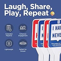 Vista 4 de Never Have I Ever Palas de juego de cartas, maximiza la diversión de jugar a las cartas, 10 paletas físicas con las que tengo y nunca jamás