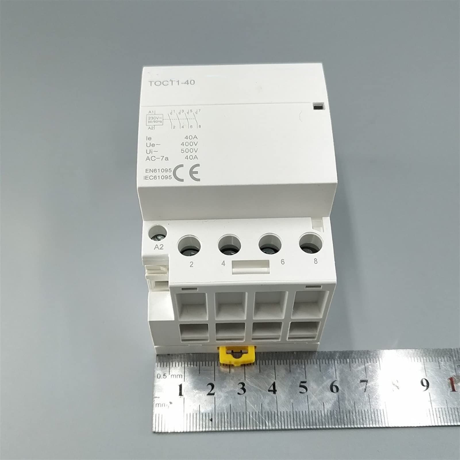 Contactor CT1 4P 40A 220V 400V ~ 50/60 Hz Carril DIN Contactores modulares de CA for el hogar 4no Electricidad Industrial
