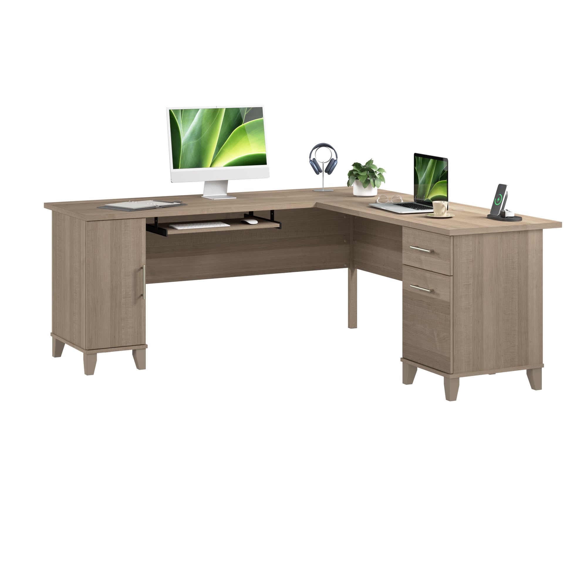 Amazon.com: Bush Home 72-Inch L-Shaped Desk with Storage, Corner