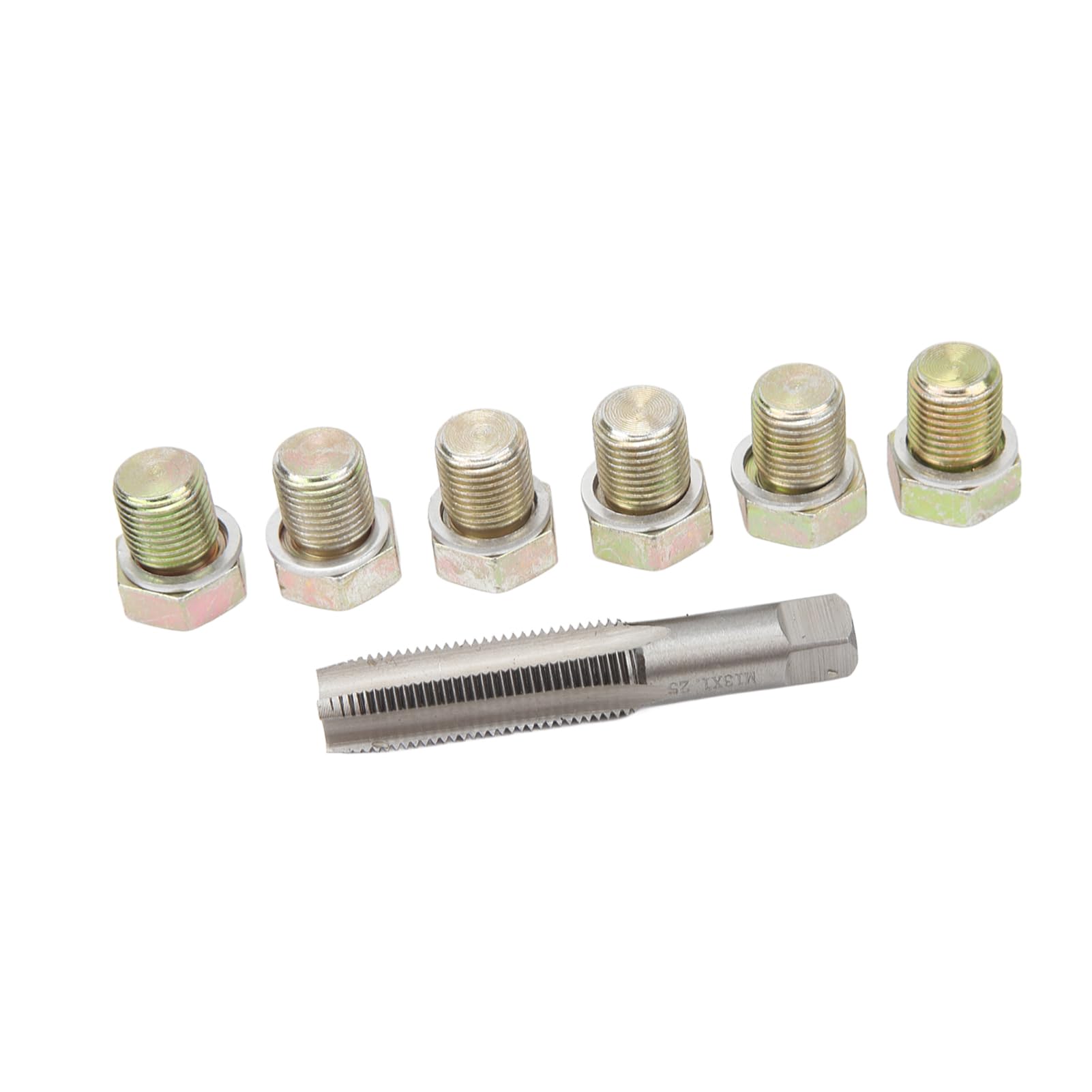 VOBor 13 Pezzi Kit di Riparazione Filettatura Tappo di Scarico Olio M13 X 1,5 Mm Kit di Attrezzi Per Rifilettare Viti Coppa Olio