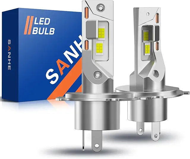 Ampoule LED H4 SANHE 20000LM 6500K - Remplacement Halogène Plug & Play (Lot de 2)