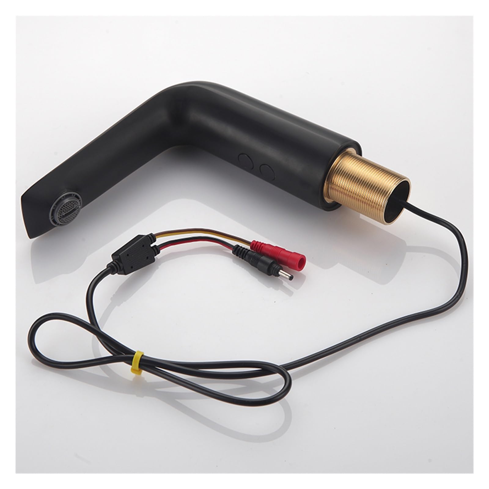 Robinet de Lavabo Automatique Black Negro Robinets Corps En Laiton Cuivre Mélangeur Eau Froide Chaude Ac 220 Tension Et Alimentation De La Batterie