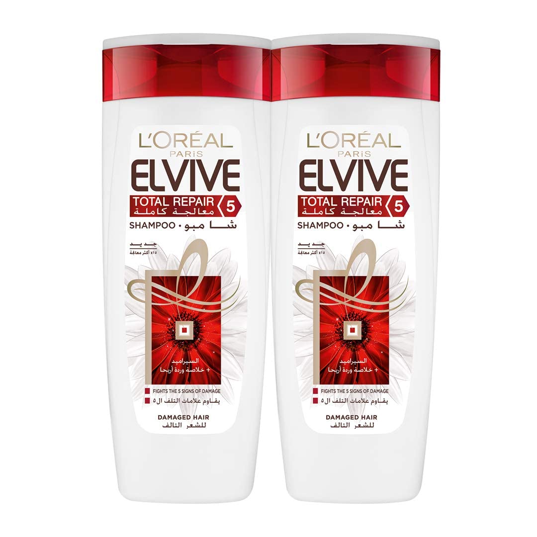 L'ORÉAL Paris Elvive Total Repair 5 Shampoo, 400ml, Pack of 2
