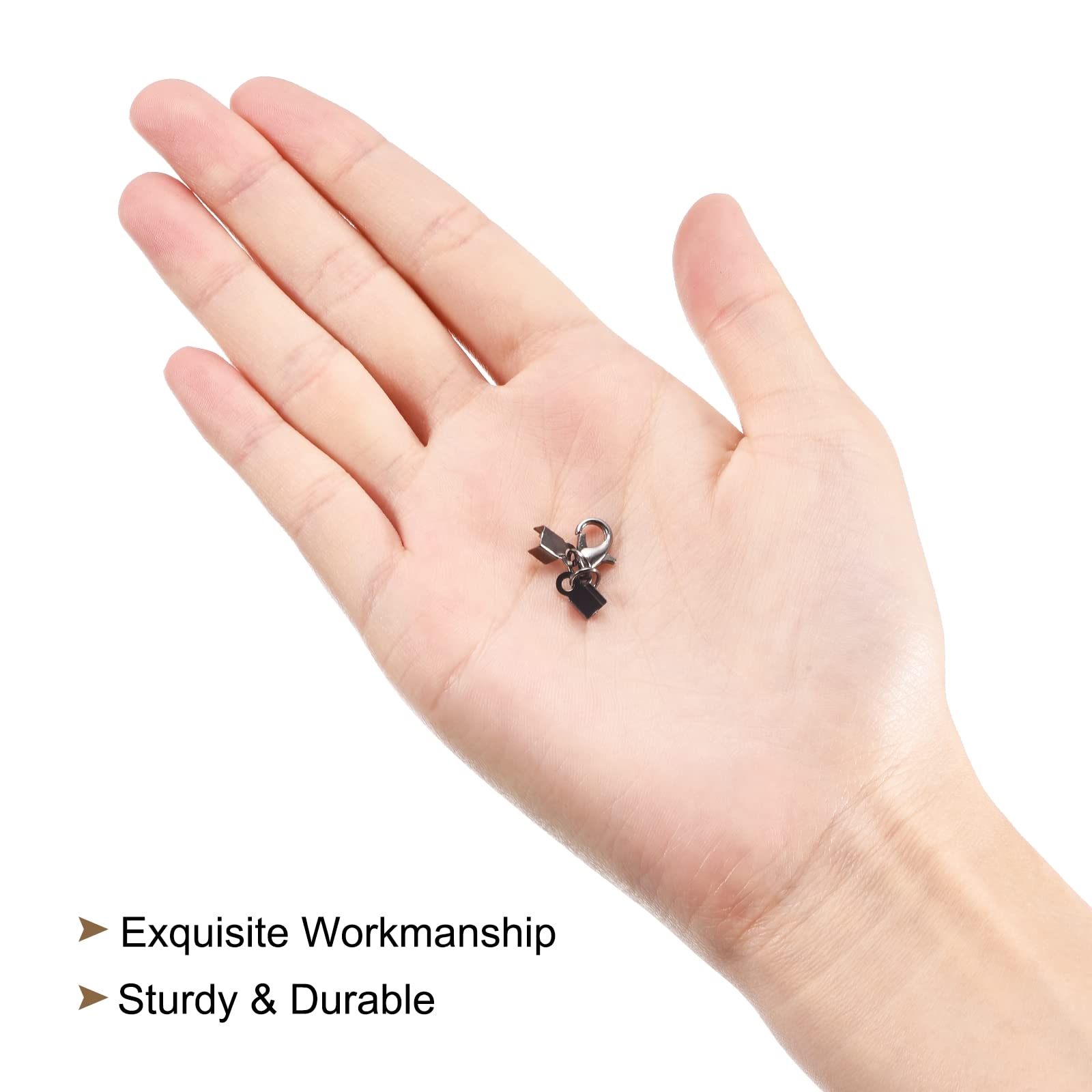 20 Ensembles 3Mm Plier Sur Cordon Extrémités Avec Homard Griffe