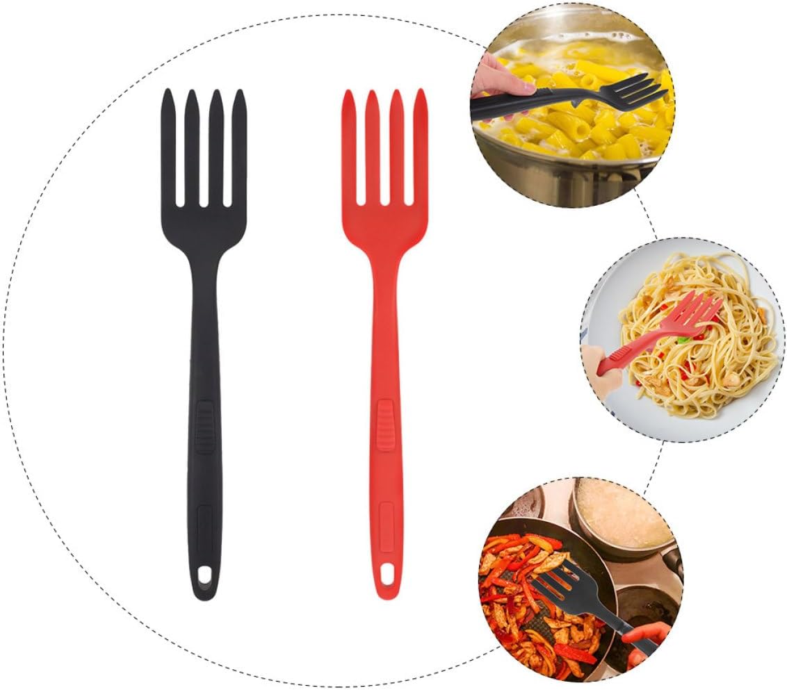 2pcs Silicone Pasta Fork Tool with Smooth Surface for Kitchen Use