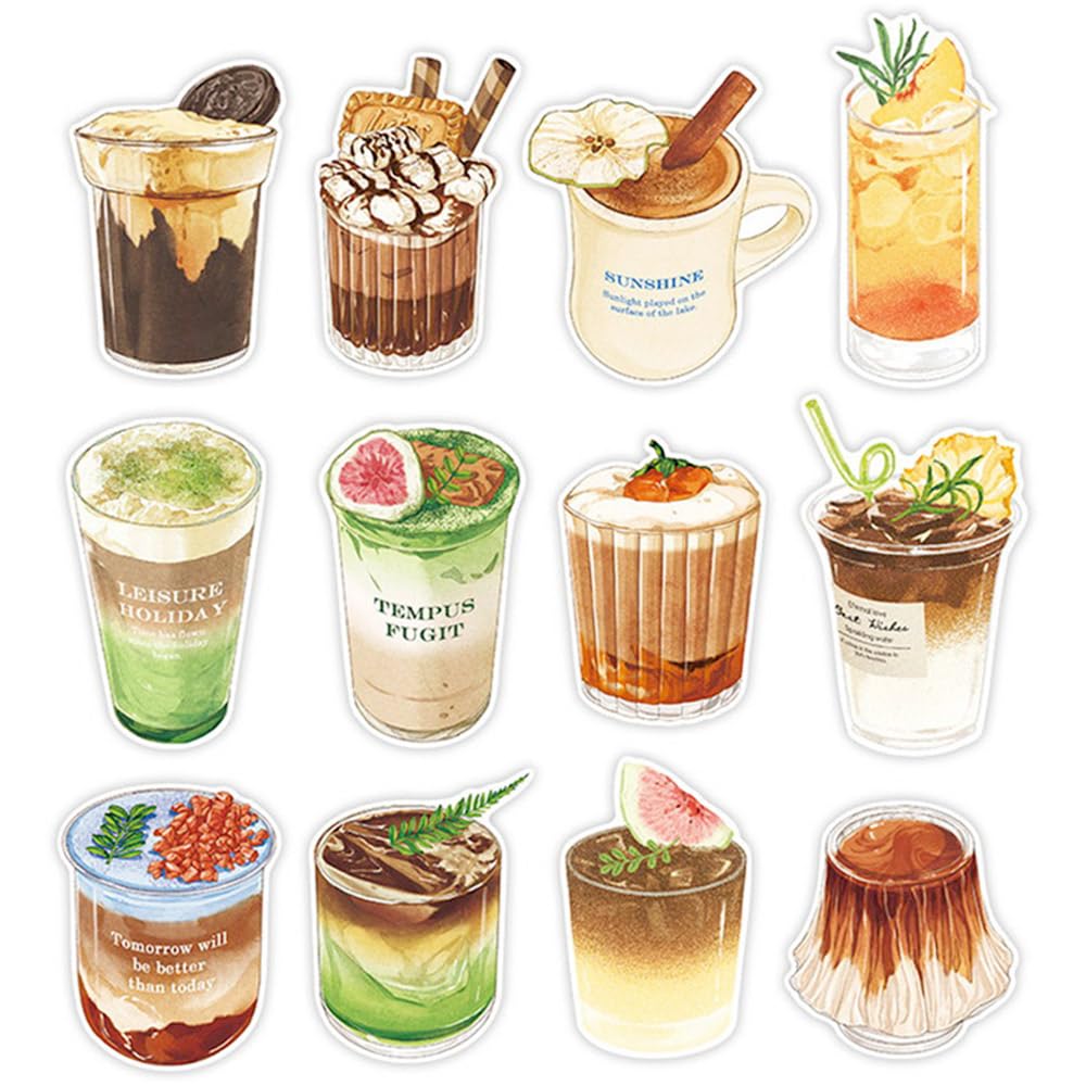 moin moin Postcard Message Cards, 30 Piece Set, 15 Types, Cafe, Cafe Latte, Coffee, Sweets, Illustration, Tiramisu, Brown, Parfait, Matcha, Fig/Bookmark, Gift, Greeting Card, Multipurpose, Celebration
