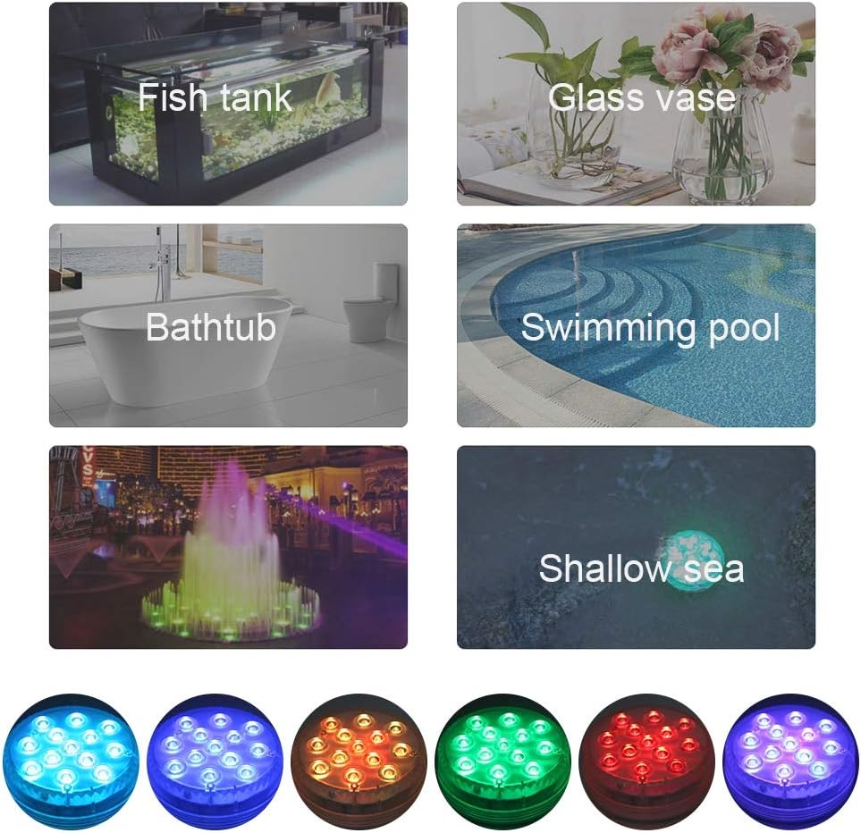 01 Submersible LED Lights, Reusable Underwater Pond Lights for Aquarium for Swimming Pool for Vase for Fish