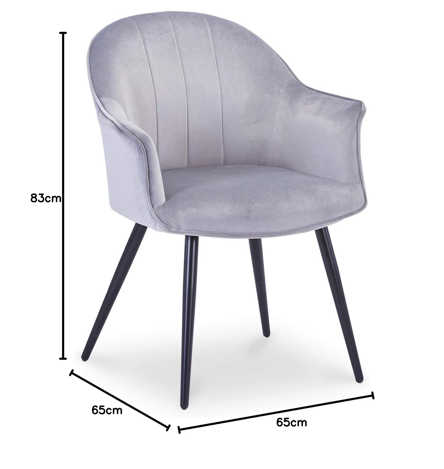 Menzzo c985silver Lot de 2 Fauteuils Williams Velours Argent Taille Unique