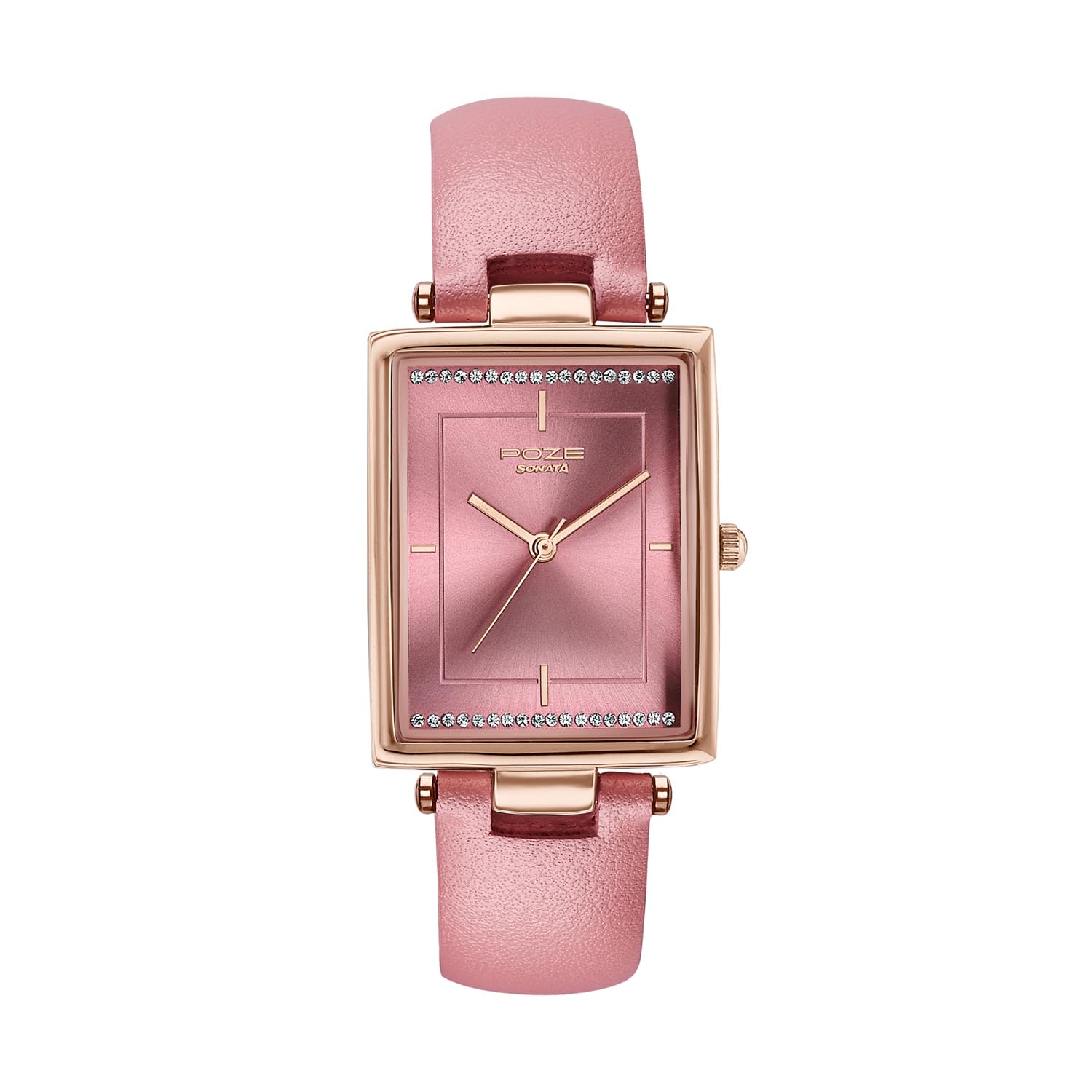 Sonata Poze 7 Analog Pink Dial Pink Leather Strap Watch for Women - SP80152WL01W-image-31
