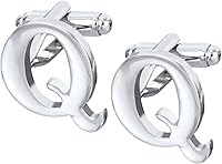 Salutto Men's Alphabet Cufflinks - Stylish Stainless Steel Pair with Gift Box for Weddings, Office & Formal Wear