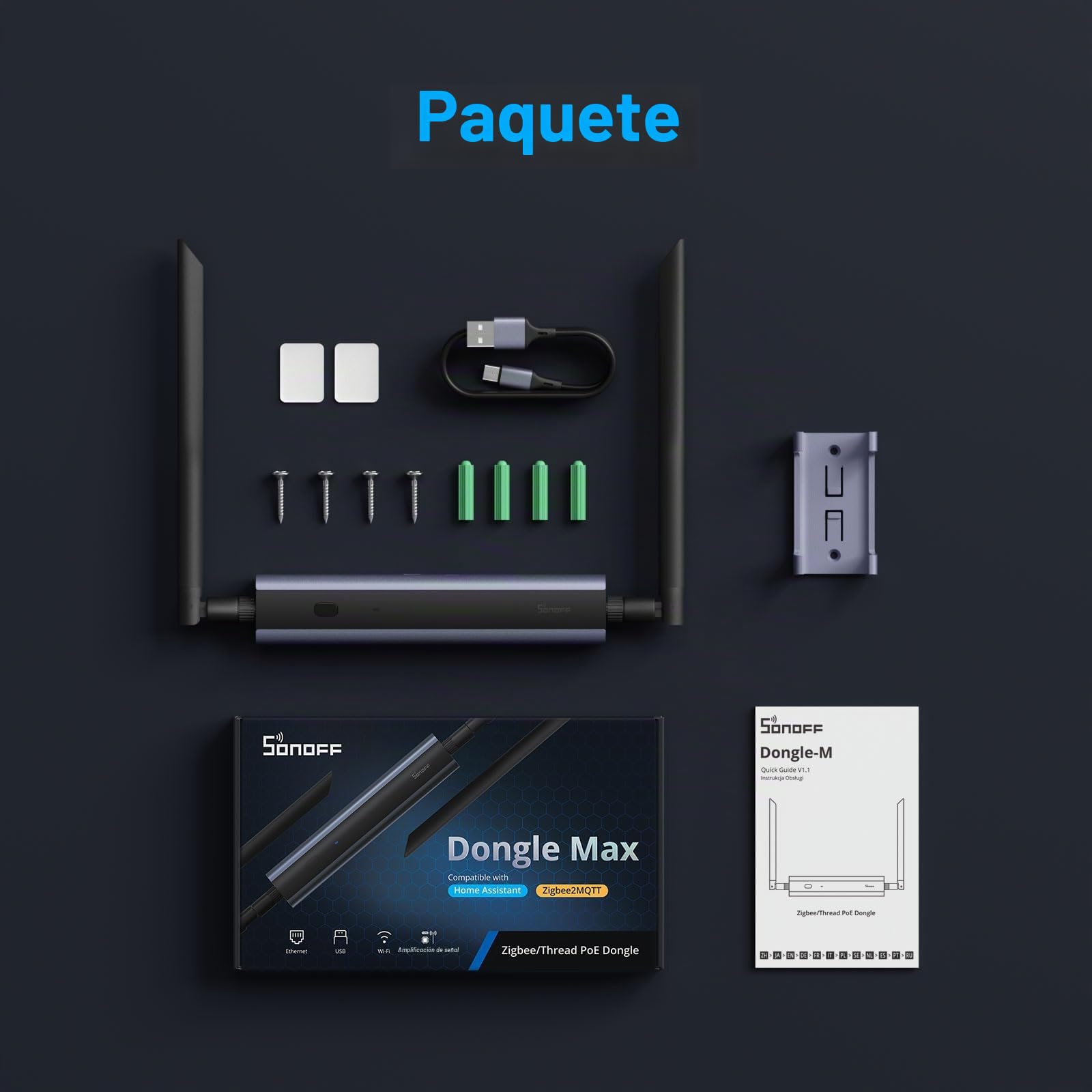 SONOFF Zigbee/Thread PoE Dongle MAX, Compatible con Ethernet, Wi-Fi y USB, Gateway Zigbee con EFR32MG24&ESP32D0, Stick Zigbee para Home Assistant o Zigbee2MQTT