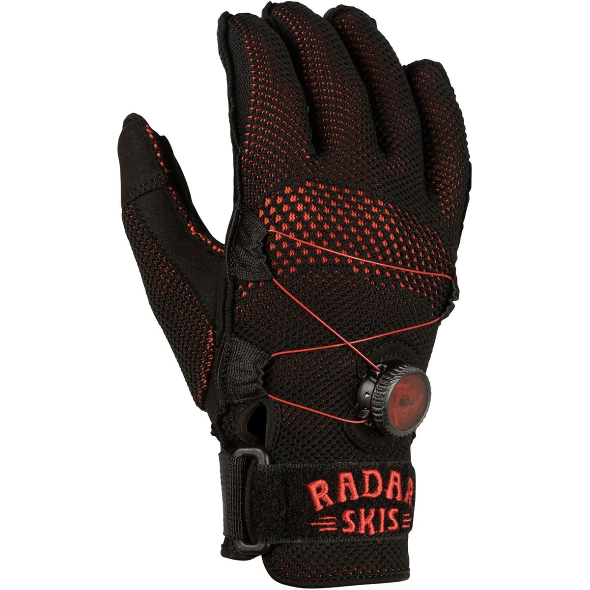 Radar AirKnit-K BOA - Guantes de esquí acuático (interior), color negro y rojo