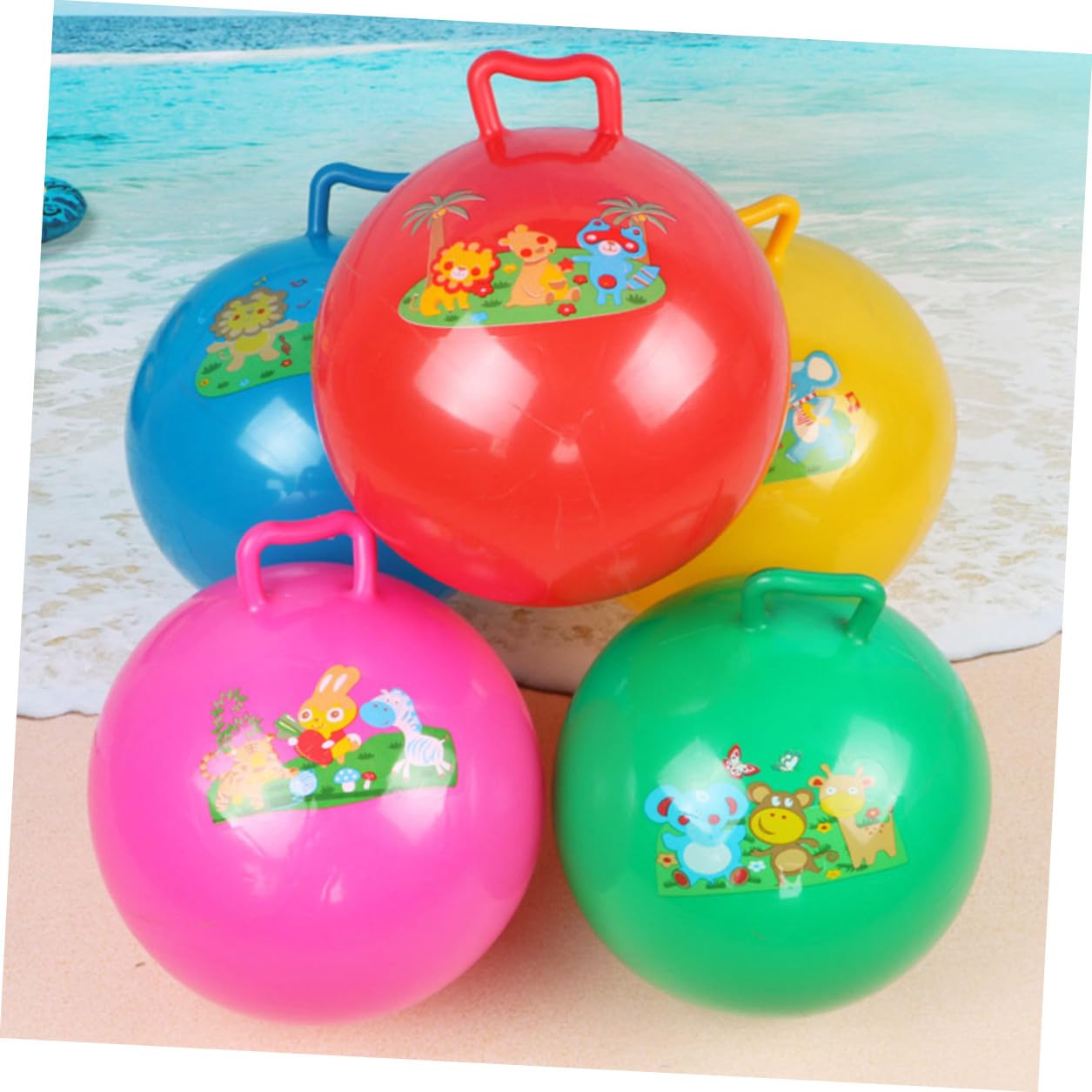 Balles Gonflables en PVC Résistants à l'Explosion, Design Cartoon Couleur Aléatoire, Jouets pour Garçon et Filles