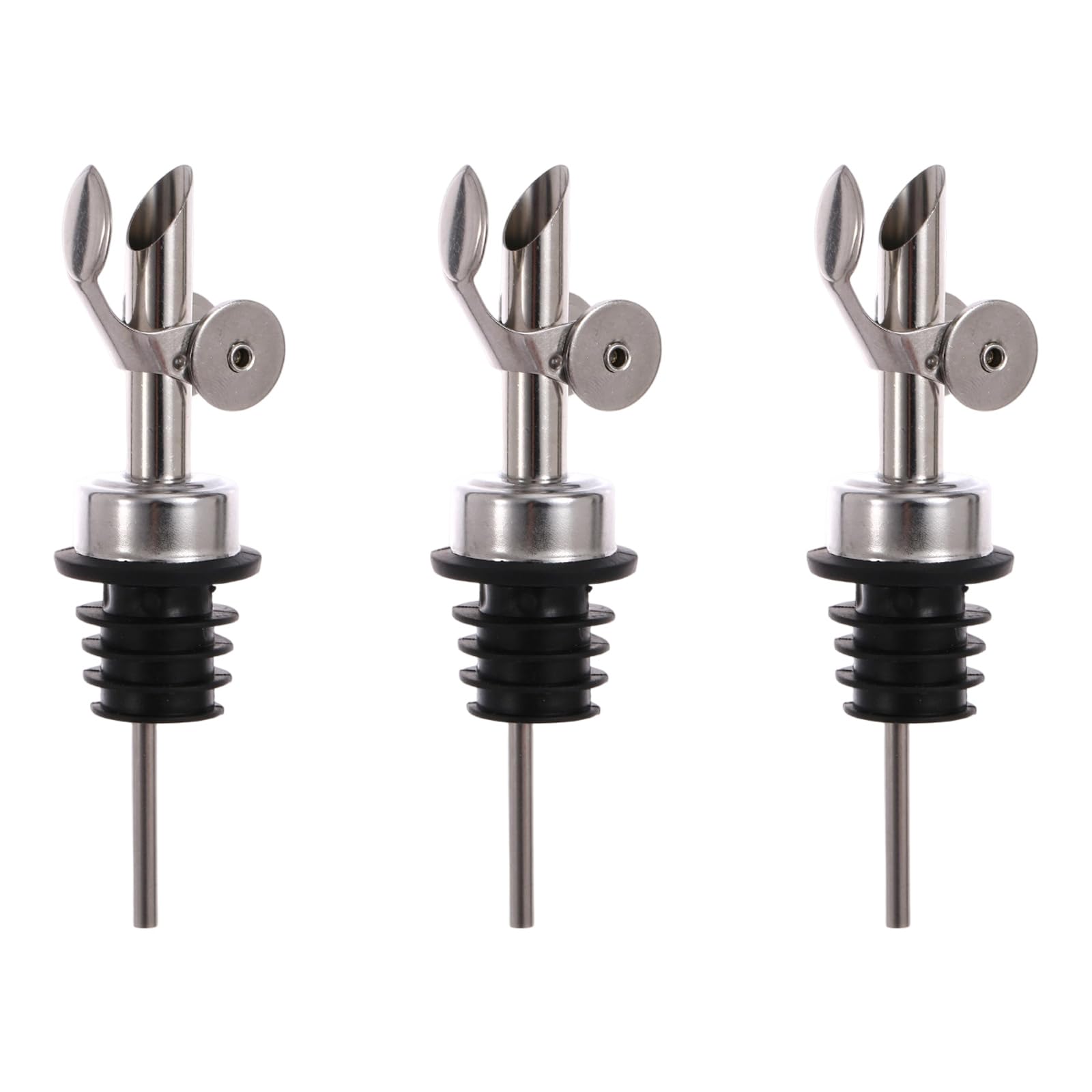 Tsophreniq 3Pcs Automatic Seal Nonrust Steel Wine Bottles Pourers Leak Proof Kitchens Oil Dispenser with Auto Closing Spouts Leak Proof Oil Dispenser