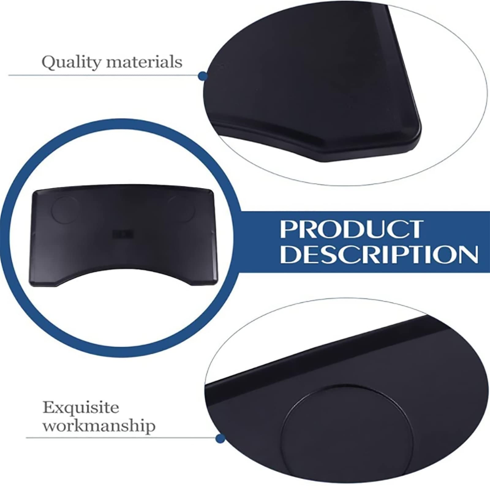 Bandeja para Silla de Ruedas, Accesorios para Silla de Ruedas, Mesa de Comedor Desmontable, Ligera, ABS, anticaída, Adecuada para Varios Tipos de sillas de Ruedas.