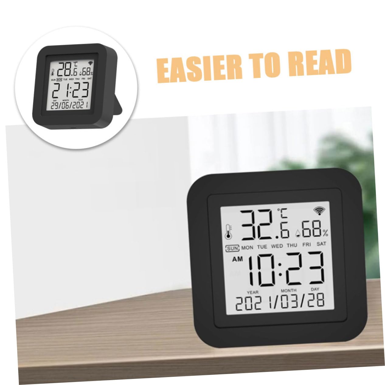 jojofuny Control Remoto de Casa Inteligente Medidor de Temperatura Monitor de Temperatura y Humedad Higrómetro Digital de Humedad para Sala de Estar Herramienta Higrómetro Portátil