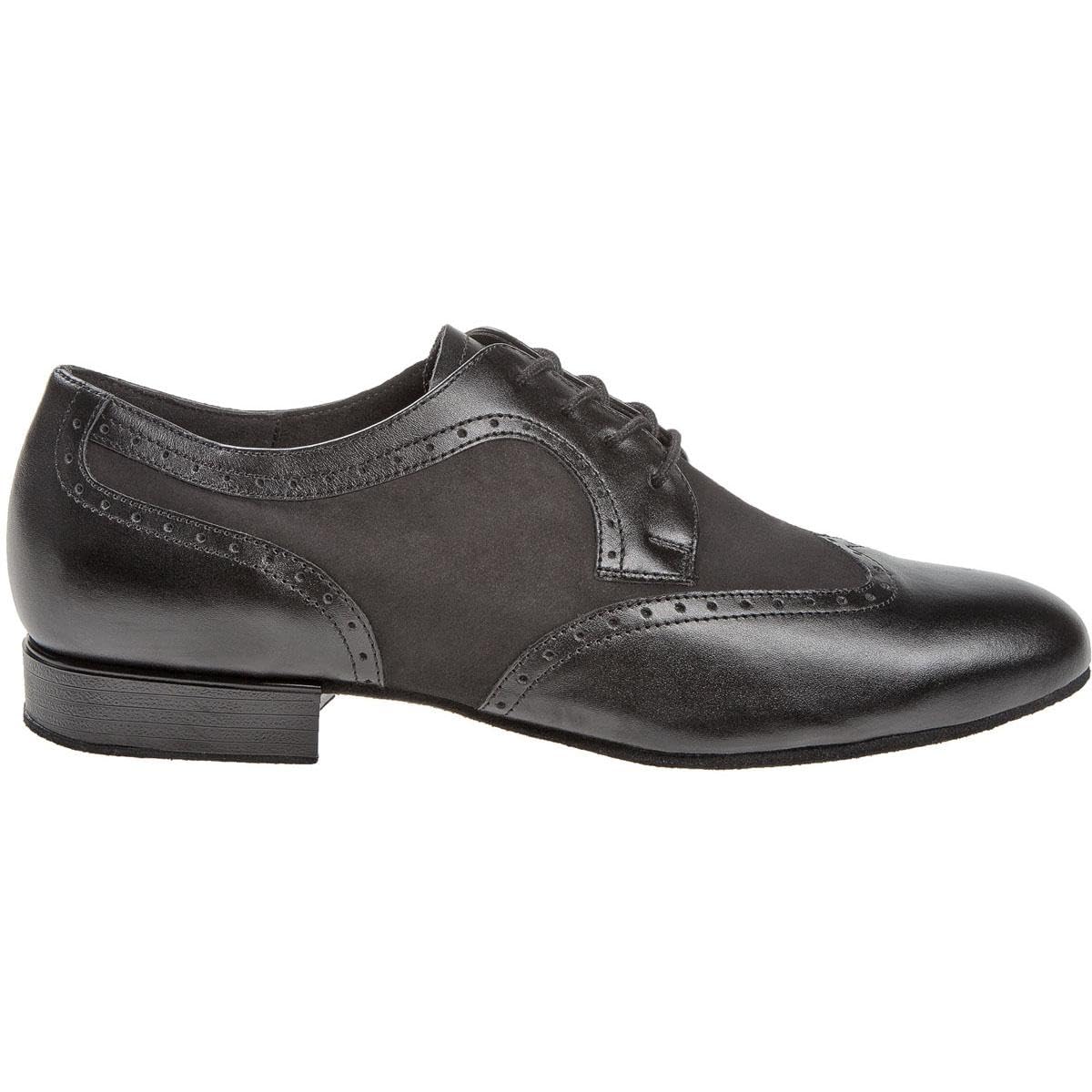 Diamant Herren Tanzschuhe 089-075-145 - Leder/Nubuck Schwarz - Normalweite - Rauledersohle - 2 cm Standard Absatz - Made in Germany