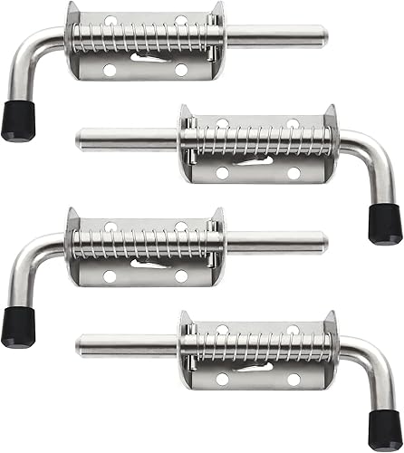 Paquete de 4 pasadores de cierre con resorte de metal, pasador de resorte de metal, cerrojo de bloqueo de 5 pulgadas, cerrojo de bloqueo con resorte