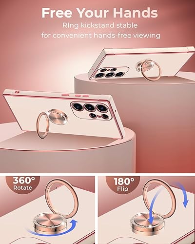 Miniatura 3 de Miss Arts Funda para Samsung Galaxy S23 Ultra con soporte, funda para teléfono con soporte de anillo kickstand, correa de muñeca linda lujosa