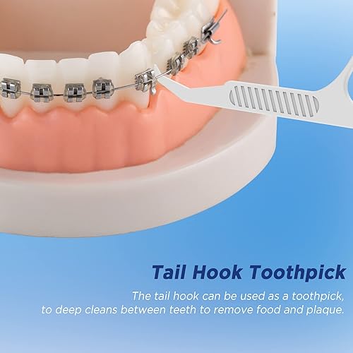 Miniatura 6 de Hilos dentales de ortodoncia envueltos individualmente para aparatos ortopédicos - Púas de hilo dental Ortho, 75 unidades (paquete de 1)