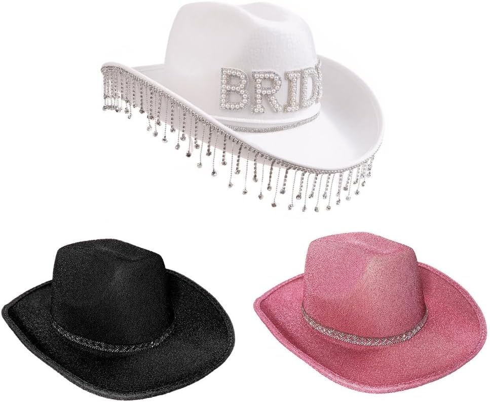 Summer BRIDE Letter Cowboy Hat for Bride Wedding Party Taking Photo Hat