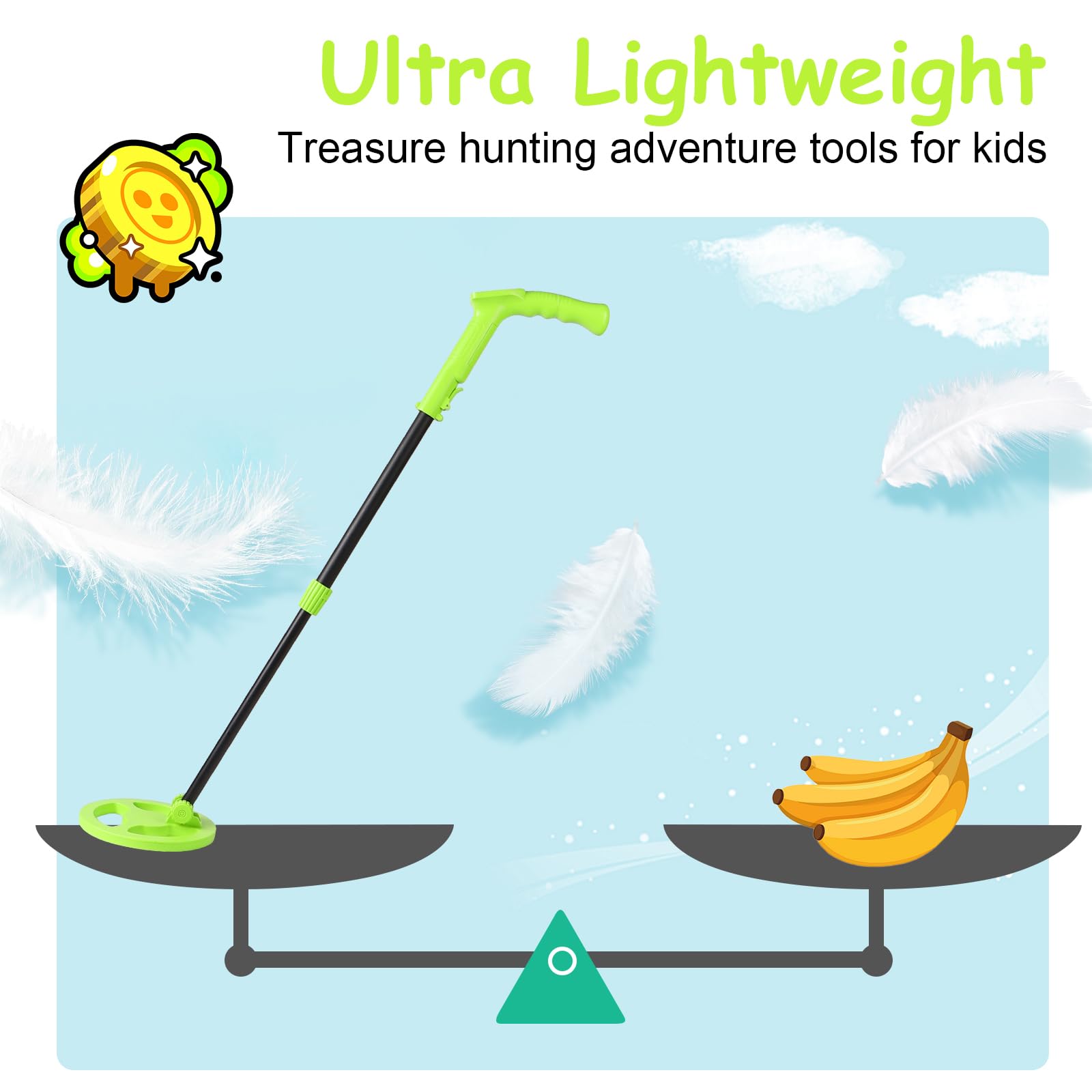 Sinbide Metalldetektor Für Kinder - Mit LCD Display & Wasserdichter Suchspule