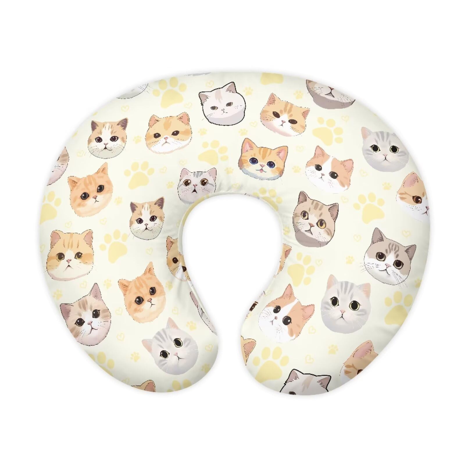 Drnuikhe Cute Cat Footprints Nursing Pillow Covers Pillowcase Stretchy Positioner Case Comfortable Feeding Pillow Covers for Breastfeeding and Bottle Feeding