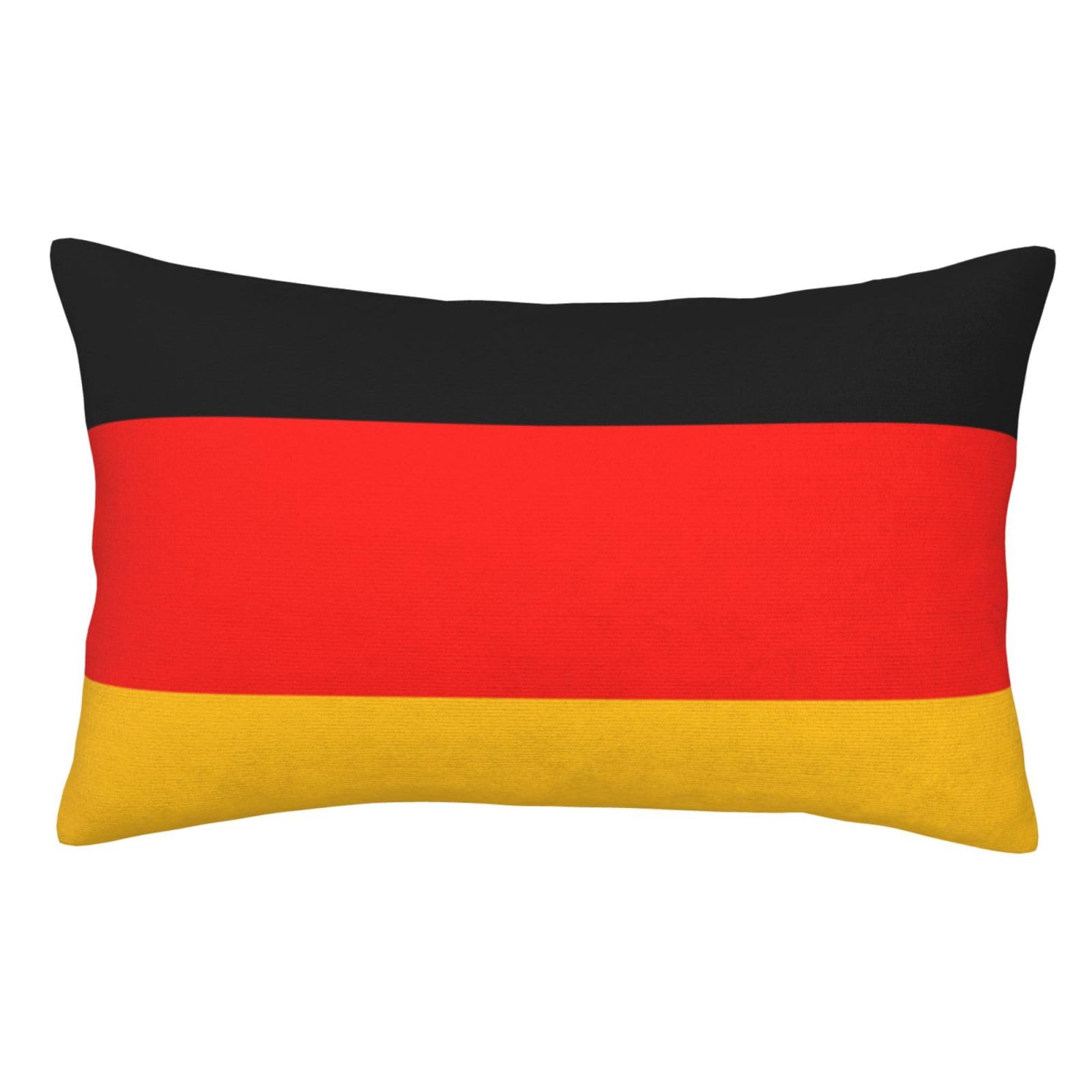 Soft Plush Pillow Cover For Sofa & Bed, Germany Flag, Standard Furry Throw Pillow Case 50x75 cm, Decorative Cushion Cover For Bedroom Living Room Decor, Hidden Zipper Pillowcases For All Seasons