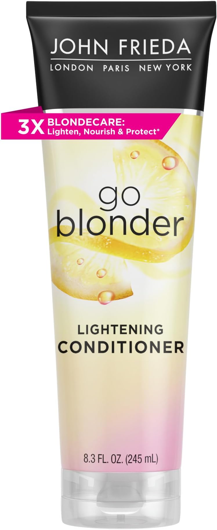 John Frieda Sheer Blonde Go Blonder – Hair Lightening Remedies (Blonde Hair, Water, Cetearyl Alcohol, Behentrimonium Chloride, Dimethicone, Cetyl Esters, Fragrance, Phenyl Trime, Begin by applying Sheer Blonde® Go Blonder Lightening Shampoo to wet hair. Gently Massage and Work the)