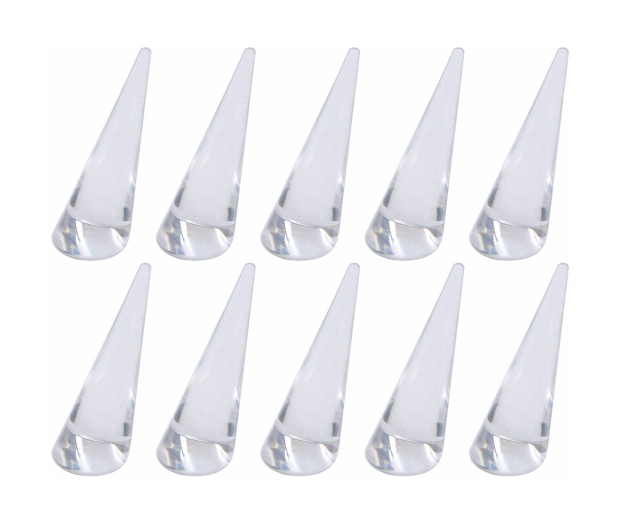 Actopus10pcs Solid Clear Acrylic Ring Display Cone Stand Jewelry Holder